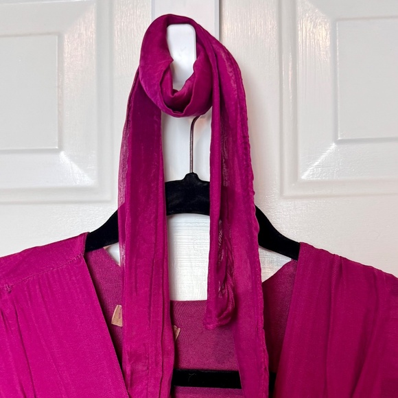 Elegant La Strada Silk Tie Dress in Fuschia, Size Small, EUC - Picture 3 of 11